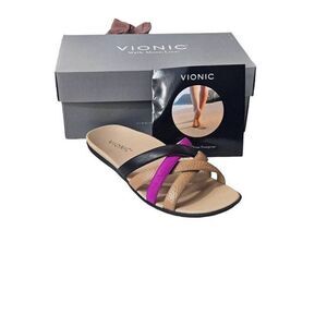 Vionic ladies colorful slide sandals Nwb